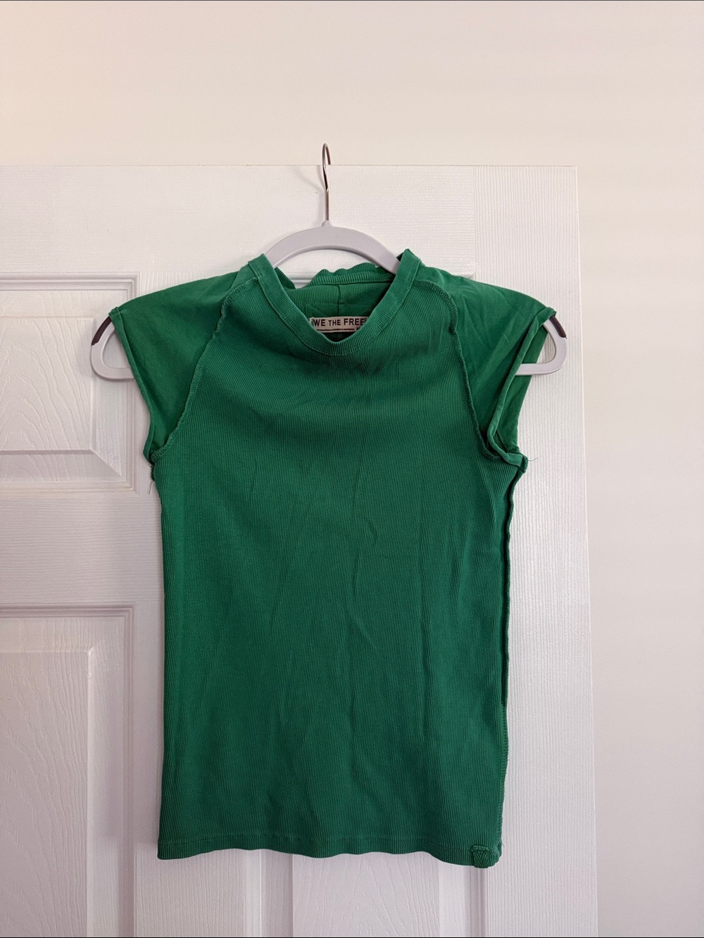 We The Free Emerald Green Mock Neck Tank